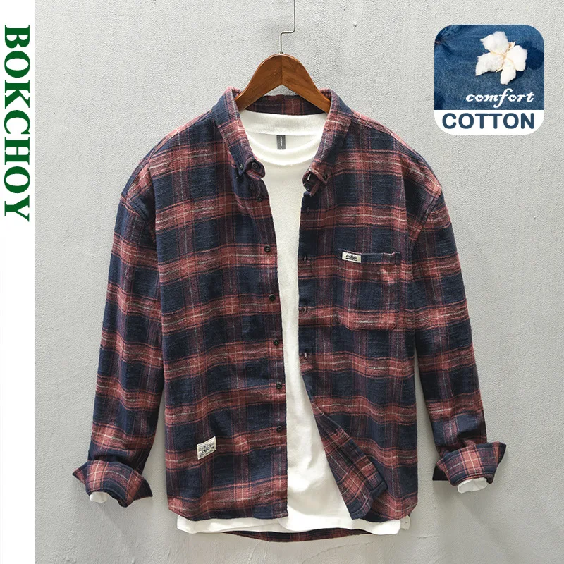 Flannel Shirt Lined - MÙA THU ĐÔNG Mới Nam Cotton